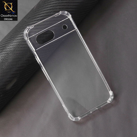Google Pixel 8a Cover - Transparent - Soft 4D Design Shockproof Silicone Transparent Clear Camera Protection Case