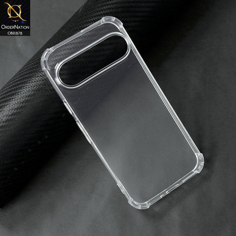 Google Pixel 9 Pro Cover - Transparent - Soft 4D Design Shockproof Silicone Transparent Clear Camera Protection Case