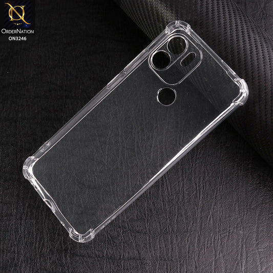 Xiaomi Redmi A1 Cover - Transparent - Soft 4D Design Shockproof Silicone Transparent Clear Camera Protection Case