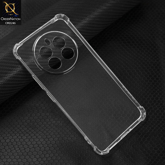Realme 12 4G Cover - Transparent - Soft 4D Design Shockproof Silicone Transparent Clear Camera Protection Case