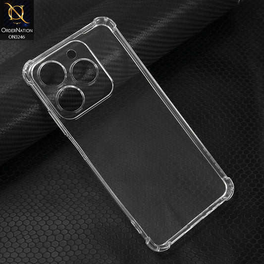 Realme C61 Cover - Transparent - Soft 4D Design Shockproof Silicone Transparent Clear Camera Protection Case