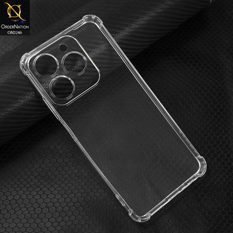 Realme C61 Cover - Transparent - Soft 4D Design Shockproof Silicone Transparent Clear Camera Protection Case
