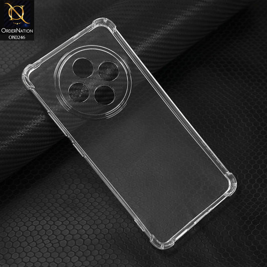 Oppo Reno 12F Cover - Soft 4D Design Shockproof Silicone Transparent Clear Camera Protection Case