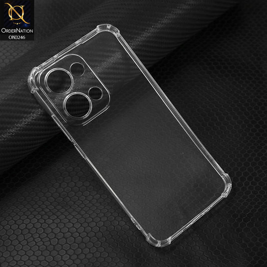 Oppo Reno 13 Cover - Transparent - Soft 4D Design Shockproof Silicone Transparent Clear Camera Protection Case