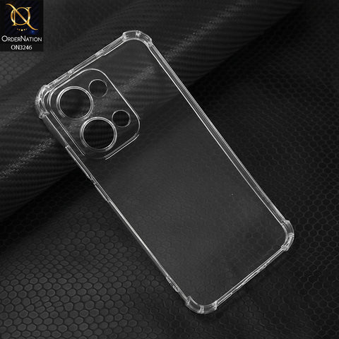 Oppo Reno 13 Cover - Transparent - Soft 4D Design Shockproof Silicone Transparent Clear Camera Protection Case