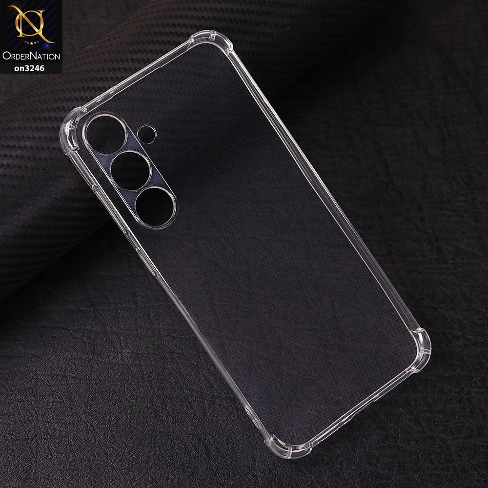 Samsung Galaxy S24 FE Cover - Transparent - Soft 4D Design Shockproof Silicone Transparent Clear Camera Protection Case