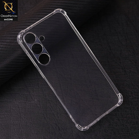 Samsung Galaxy S24 FE Cover - Transparent - Soft 4D Design Shockproof Silicone Transparent Clear Camera Protection Case