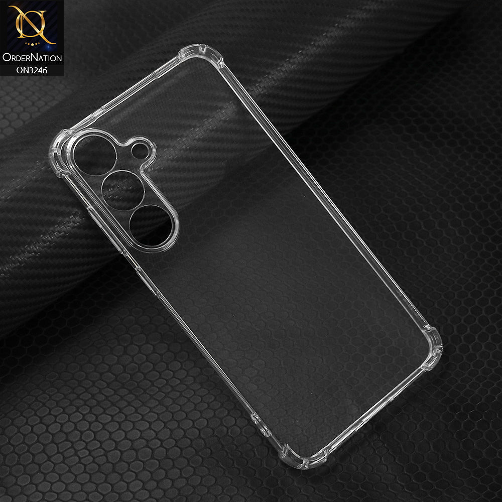 Samsung Galaxy S25 Plus Cover - Transparent - Soft 4D Design Shockproof Silicone Transparent Clear Camera Protection Case