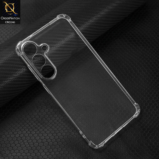 Samsung Galaxy S25 Plus Cover - Transparent - Soft 4D Design Shockproof Silicone Transparent Clear Camera Protection Case