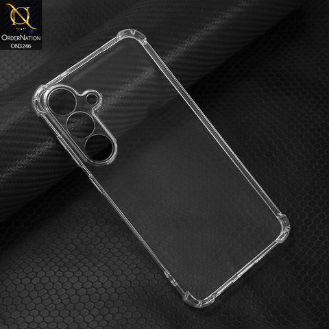 Samsung Galaxy S25 Plus Cover - Transparent - Soft 4D Design Shockproof Silicone Transparent Clear Camera Protection Case
