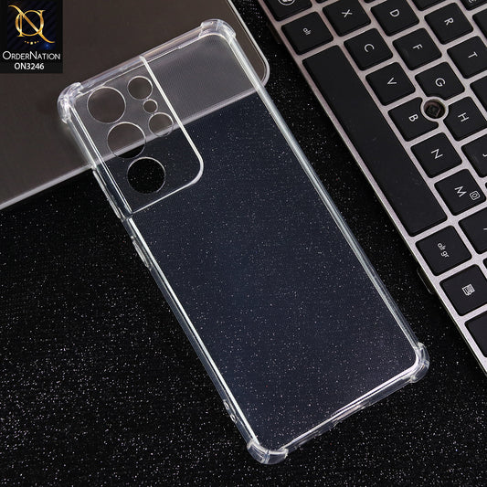 Samsung Galaxy S21 Ultra 5G - Transparent -  Soft 4D Design Shockproof Silicone Transparent Clear Camera Protection Case