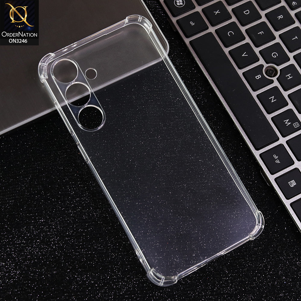 Samsung Galaxy S24 FE Cover - Transparent - Soft 4D Design Shockproof Silicone Transparent Clear Camera Protection Case