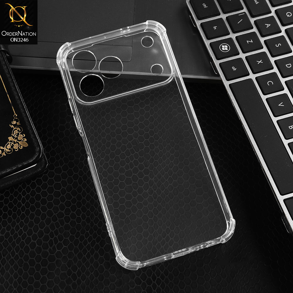 Tecno Spark 50 4g Cover - Transparent -  Soft 4D Design Shockproof Silicone Transparent Clear Camera Protection Case