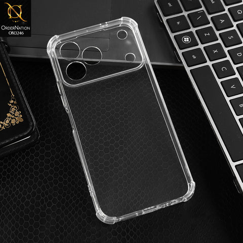 Tecno Spark 50 4g Cover - Transparent -  Soft 4D Design Shockproof Silicone Transparent Clear Camera Protection Case