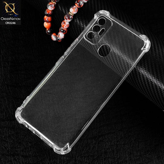 Tecno Spark 7T Cover - Soft 4D Design Shockproof Silicone Transparent Clear Camera Protection Case