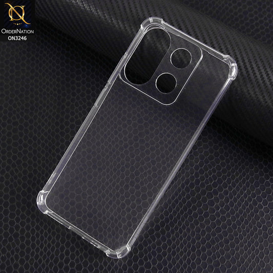 Tecno Pop 7 Cover - Transparent - Soft 4D Design Shockproof Silicone Transparent Clear Camera Protection Case