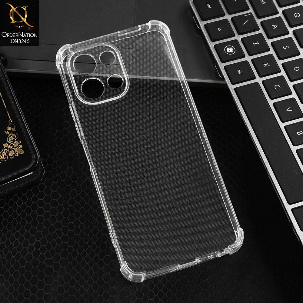 Tecno Spark Go 3 Cover - Transparent -  Soft 4D Design Shockproof Silicone Transparent Clear Camera Protection Case