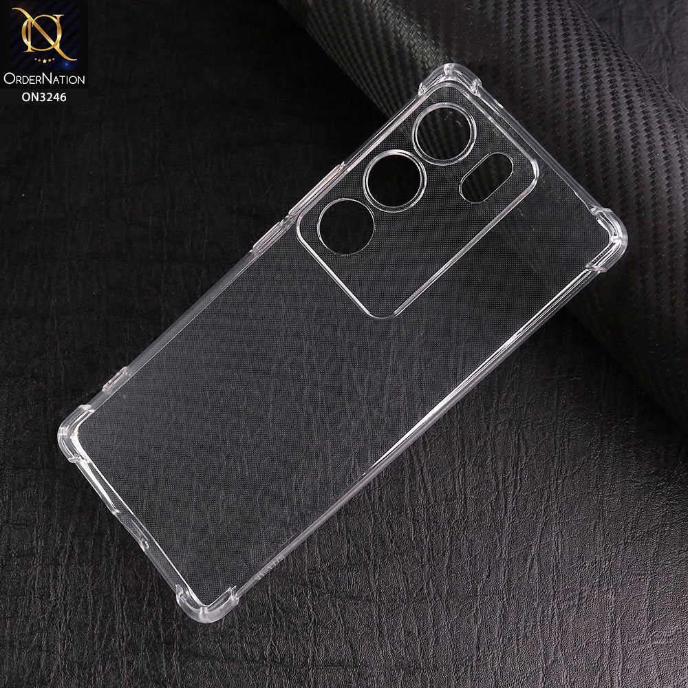 Vivo S17 Cover - Transparent - Soft 4D Design Shockproof Silicone Transparent Clear Camera Protection Case