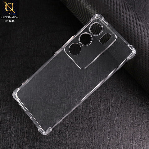 Vivo S17t Cover - Transparent - Soft 4D Design Shockproof Silicone Transparent Clear Camera Protection Case