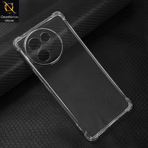 Vivo V30e Cover - Transparent - Soft 4D Design Shockproof Silicone Transparent Clear Camera Protection Case