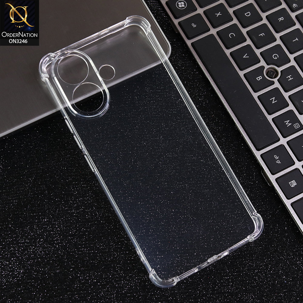 Vivo V60 Lite 4G - Transparent -  Soft 4D Design Shockproof Silicone Transparent Clear Camera Protection Case