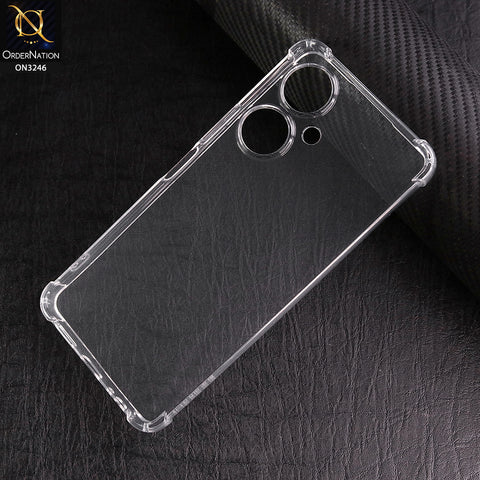 Vivo Y35m Plus Cover - Transparent - Soft 4D Design Shockproof Silicone Transparent Clear Camera Protection Case