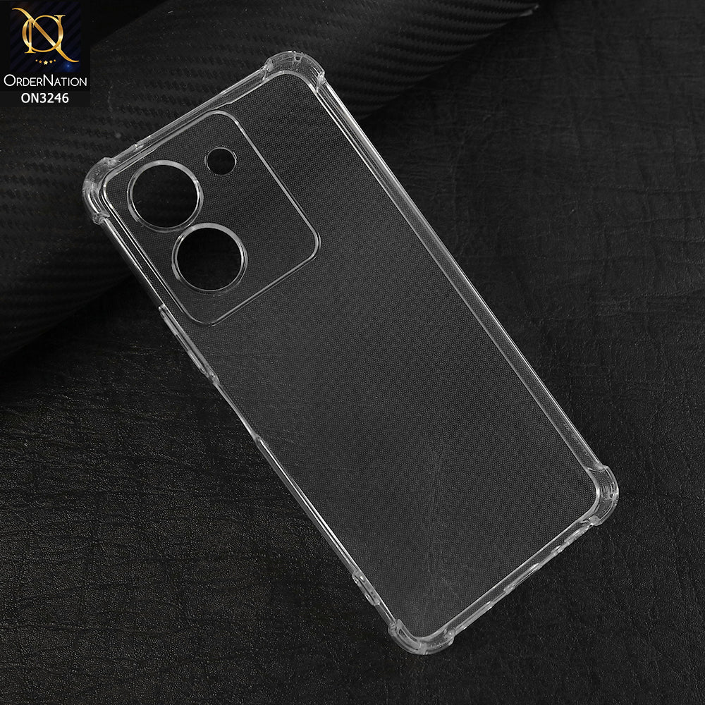 Vivo Y27s - Transparent -  Soft 4D Design Shockproof Silicone Transparent Clear Camera Protection Case