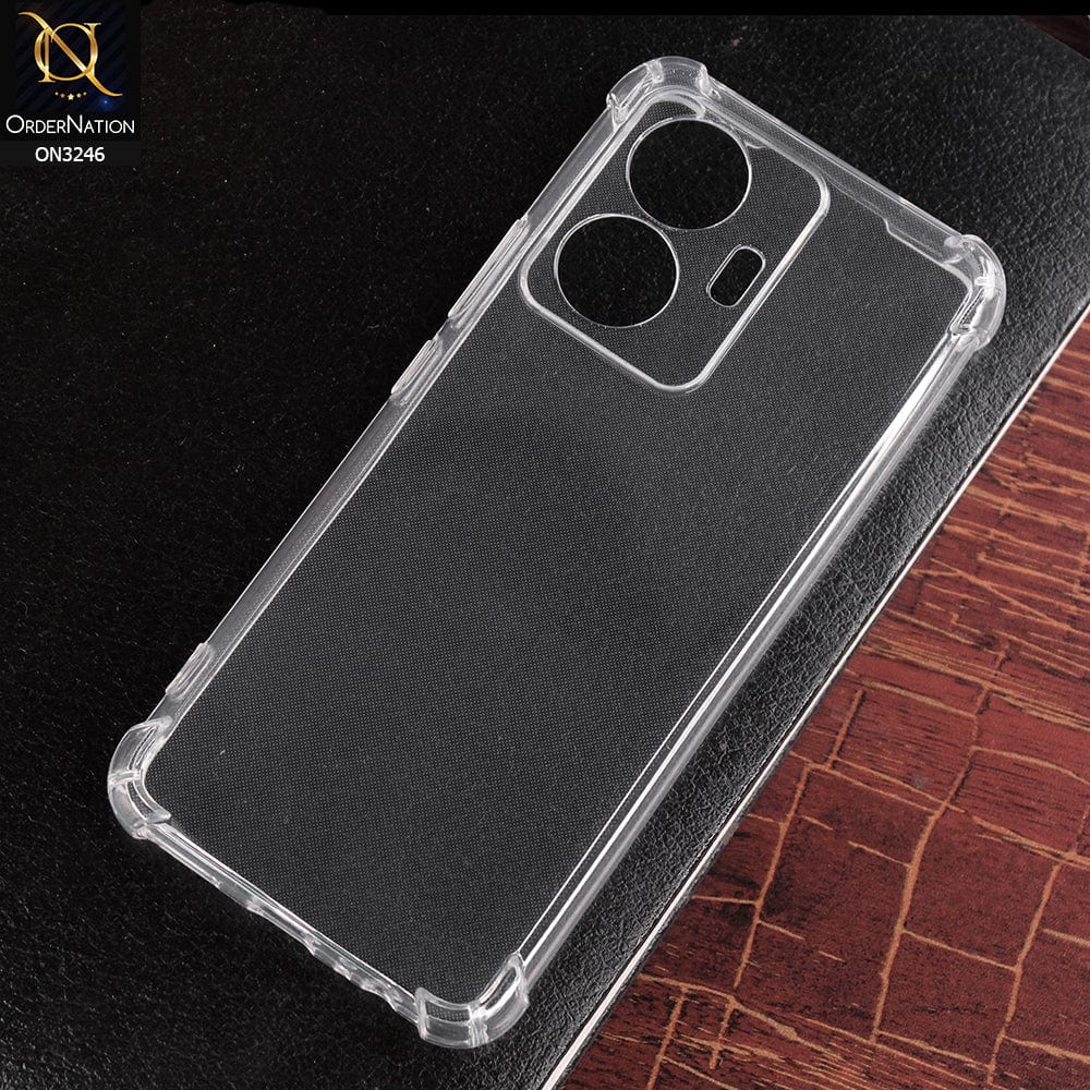 Vivo S15e Cover - Transparent - Soft 4D Design Shockproof Silicone Transparent Clear Camera Protection Case