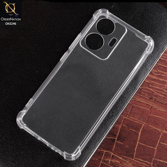 Vivo S15e Cover - Transparent - Soft 4D Design Shockproof Silicone Transparent Clear Camera Protection Case