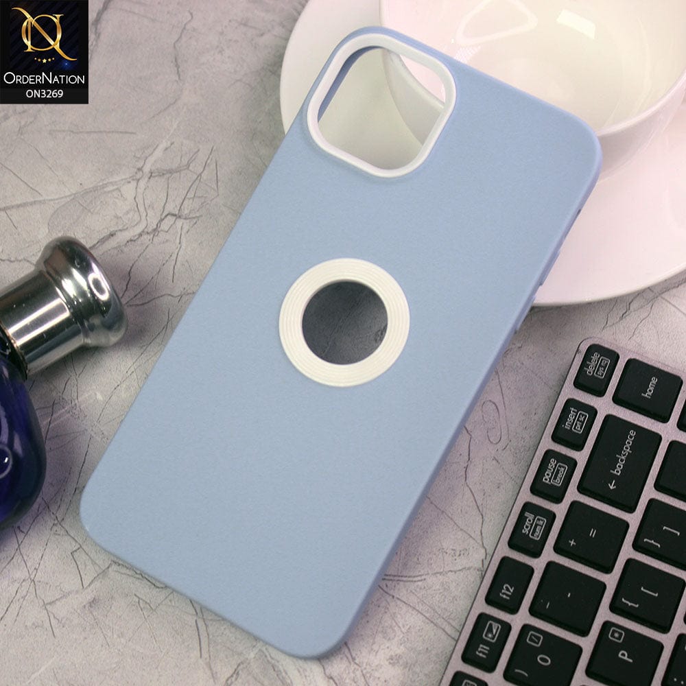 iPhone 12 Cover - Sky Blue - New Soft Protective Silicone Case with Logo Hole