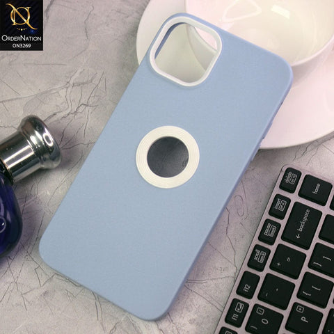 iPhone 14 Pro Cover - Sky Blue - New Soft Protective Silicone Case with Logo Hole