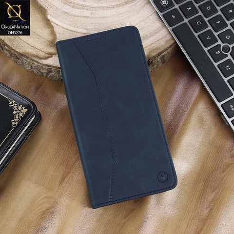iPhone 16 Pro Max Cover - Blue - ONation Business Flip Series - Premium Magnetic Leather Wallet Flip book Card Slots Soft Case