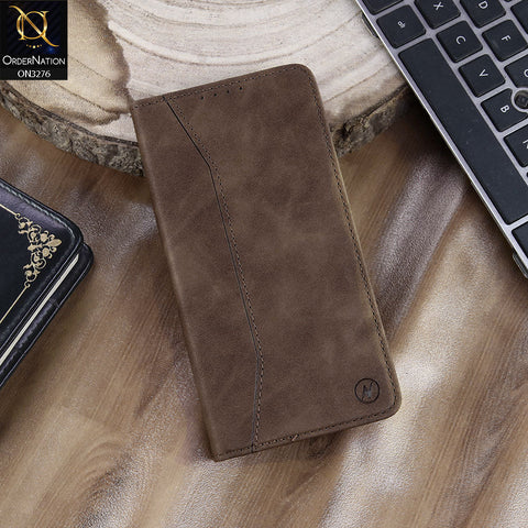 iPhone 16 Pro Max Cover - Dark Brown - ONation Business Flip Series - Premium Magnetic Leather Wallet Flip book Card Slots Soft Case