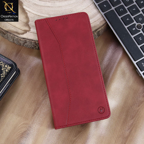 iPhone 17 Pro Max Cover - Red - ONation Business Flip Series - Premium Magnetic Leather Wallet Flip book Card Slots Soft Case