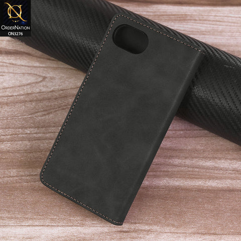 iPhone 16e Cover - Black -  ONation Business Flip Series - Premium Magnetic Leather Wallet Flip book Card Slots Soft Case