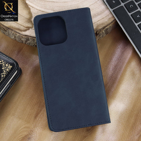 iPhone 16 Pro Max Cover - Blue - ONation Business Flip Series - Premium Magnetic Leather Wallet Flip book Card Slots Soft Case