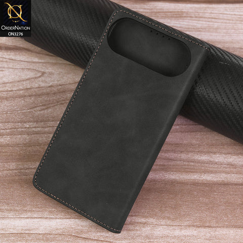 iPhone 17 Air Cover - Black -  ONation Business Flip Series - Premium Magnetic Leather Wallet Flip book Card Slots Soft Case