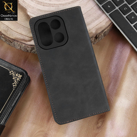 OnePlus 15 Cover - Black - ONation Business Flip Series - Premium Magnetic Leather Wallet Flip book Card Slots Soft Case