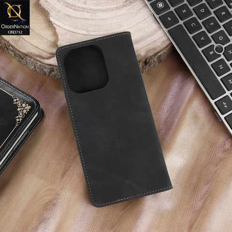 Oppo F31 Cover - Black - ONation Business Flip Series - Premium Magnetic Leather Wallet Flip book Card Slots Soft Case