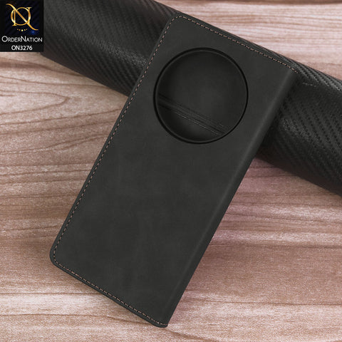 Realme 13 Plus 5G Cover - Black -  ONation Business Flip Series - Premium Magnetic Leather Wallet Flip book Card Slots Soft Case