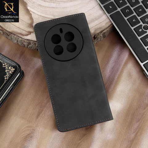 Realme 13 Pro Plus Cover - Black - ONation Business Flip Series - Premium Magnetic Leather Wallet Flip book Card Slots Soft Case