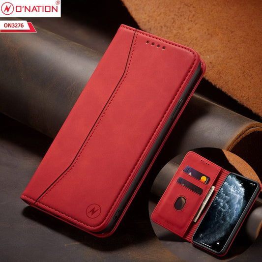 Samsung Galaxy S26 Ultra Cover - Red - ONation Business Flip Series - Premium Magnetic Leather Wallet Flip book Card Slots Soft Case