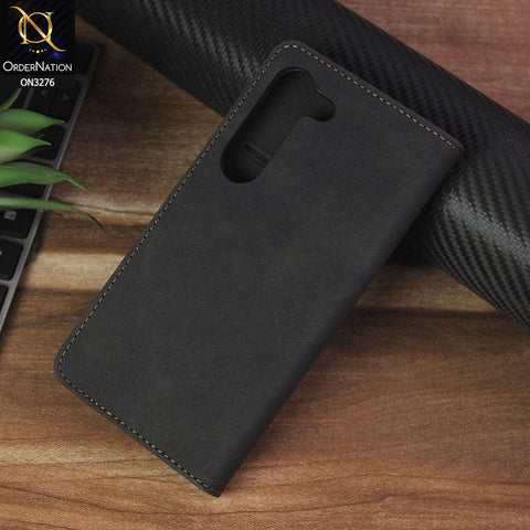 Samsung Galaxy S23 Plus 5G Cover - Black - ONation Business Flip Series - Premium Magnetic Leather Wallet Flip book Card Slots Soft Case