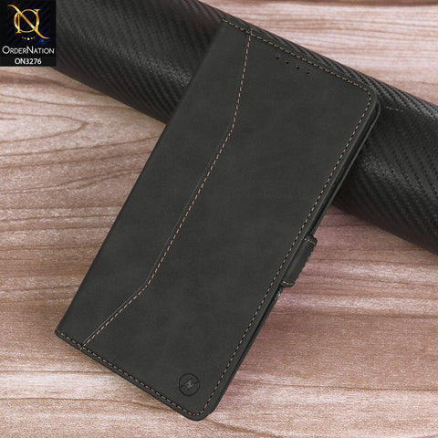 Samsung Galaxy S25 Ultra Cover - Black -  ONation Business Flip Series - Premium Magnetic Leather Wallet Flip book Card Slots Soft Case