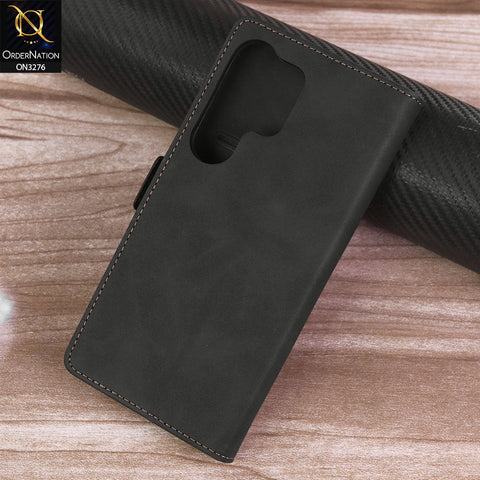 Samsung Galaxy S25 Ultra Cover - Black -  ONation Business Flip Series - Premium Magnetic Leather Wallet Flip book Card Slots Soft Case