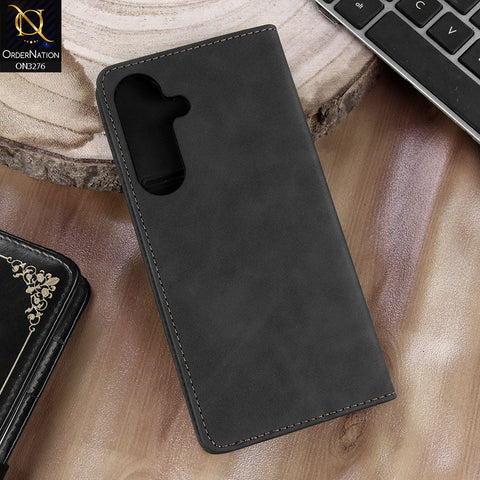 Samsung Galaxy S26 Cover - Black - ONation Business Flip Series - Premium Magnetic Leather Wallet Flip book Card Slots Soft Case
