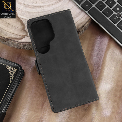 Samsung Galaxy S26 Ultra Cover - Black - ONation Business Flip Series - Premium Magnetic Leather Wallet Flip book Card Slots Soft Case