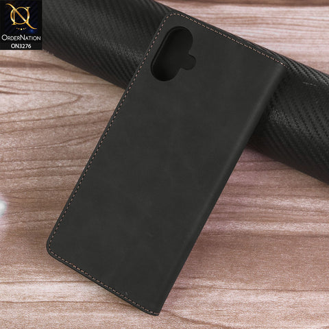 Samsung Galaxy A06 Cover - Black -  ONation Business Flip Series - Premium Magnetic Leather Wallet Flip book Card Slots Soft Case