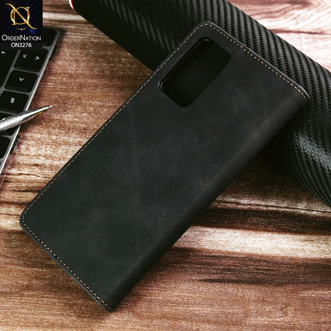 Vivo V23e Cover - Black - ONation Business Flip Series - Premium Magnetic Leather Wallet Flip book Card Slots Soft Case