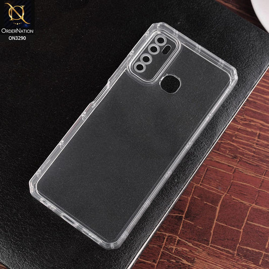 Tecno Camon 15 Cover -  Four Sided Airbag  Clear Transparent Soft Case